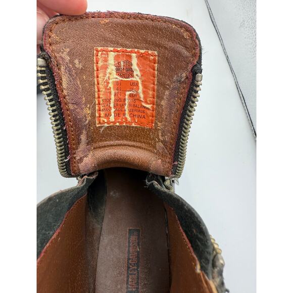 Harley Davidson Women’s Black Leather Starter Switch Cap Toe‎ Zip Biker Boot 6.5 - Picture 10 of 10
